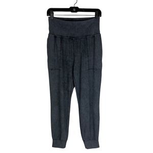Athleta Salutation Garment Dye Jogger Pants Size S Pockets Black Gray Pull On